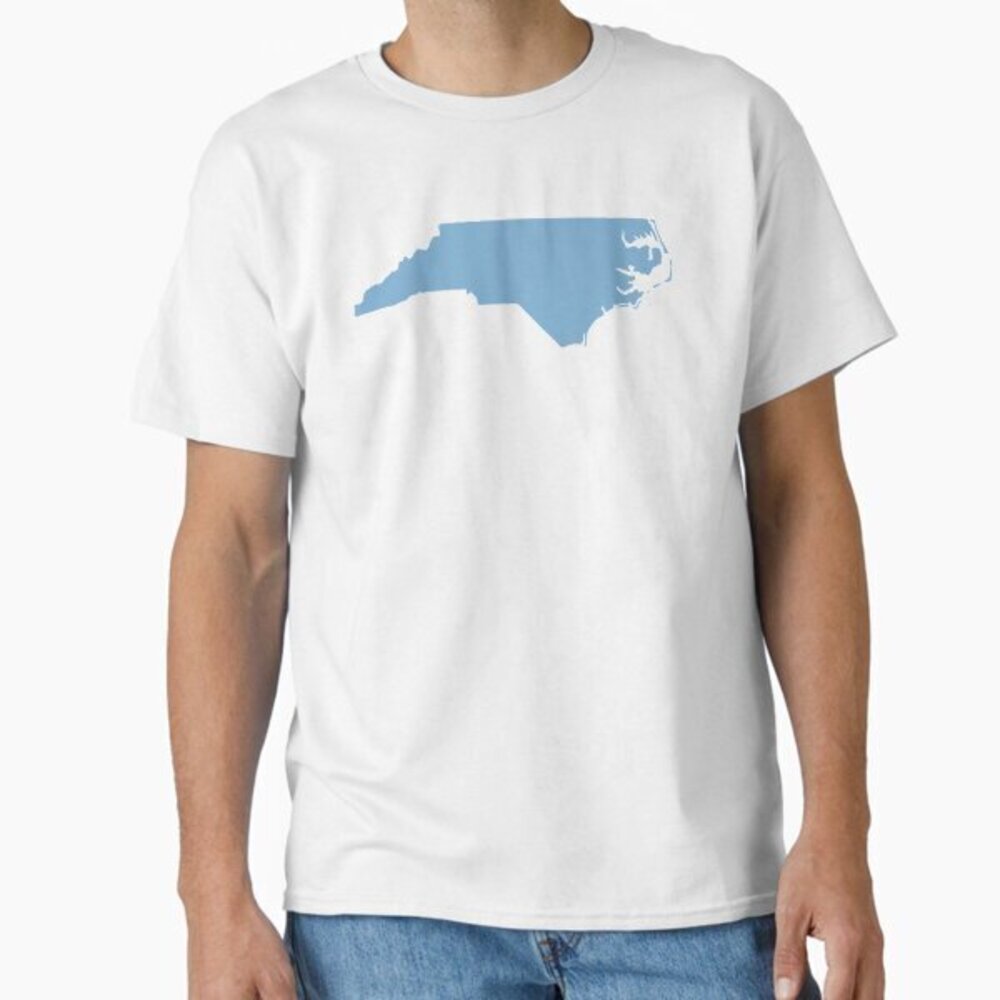 Tar Heel Blue North Carolina NC State Map Classic T-Shirt